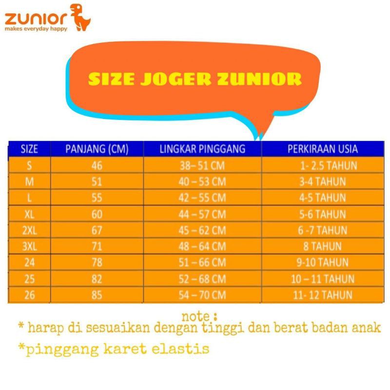 Jogger Anak Premium Zunior Hitam 1-12 Tahun