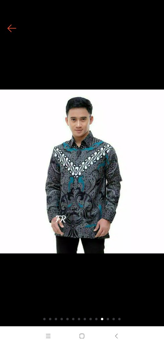 Kemeja Batik Pria Lengan Panjang Size M L Xl Xxl  Bswart Batik Hrb026 Kenongo Hem Panjang Padi Top1