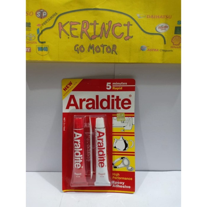 LEM ARALDITE 5 MENIT MERAH - LEM ARALDITE MERAH 2 X 15ml