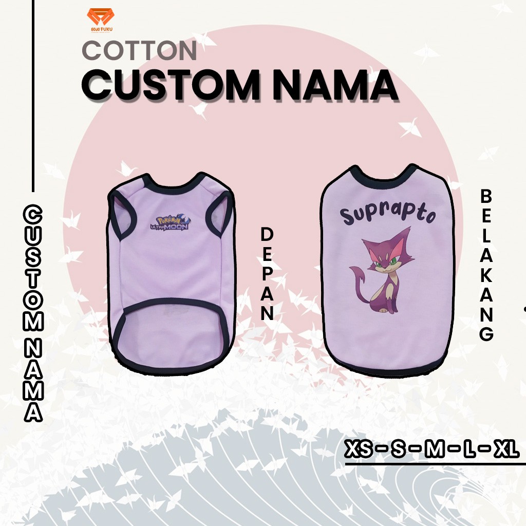 Baju kucing lucu murah aksesoris hewan kecil besar betina jantan berkualitas - CUSTOM NAMA PURRLION