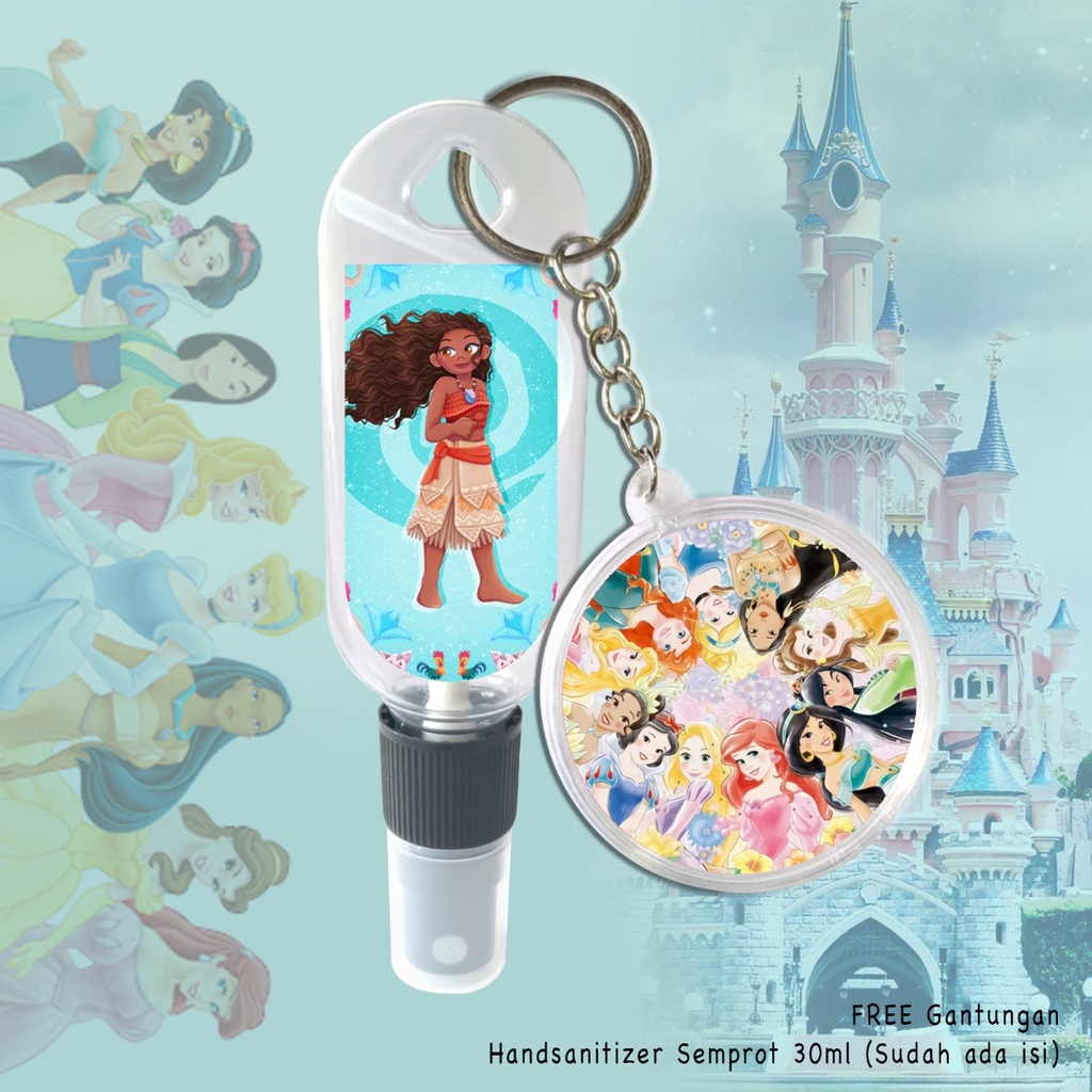 (FREE GANTUNGAN KUNCI) HAND SANITIZER SPRAY 30 ML PRAKTIS / CARTOON CUTE / BEST SELLER / MOANA