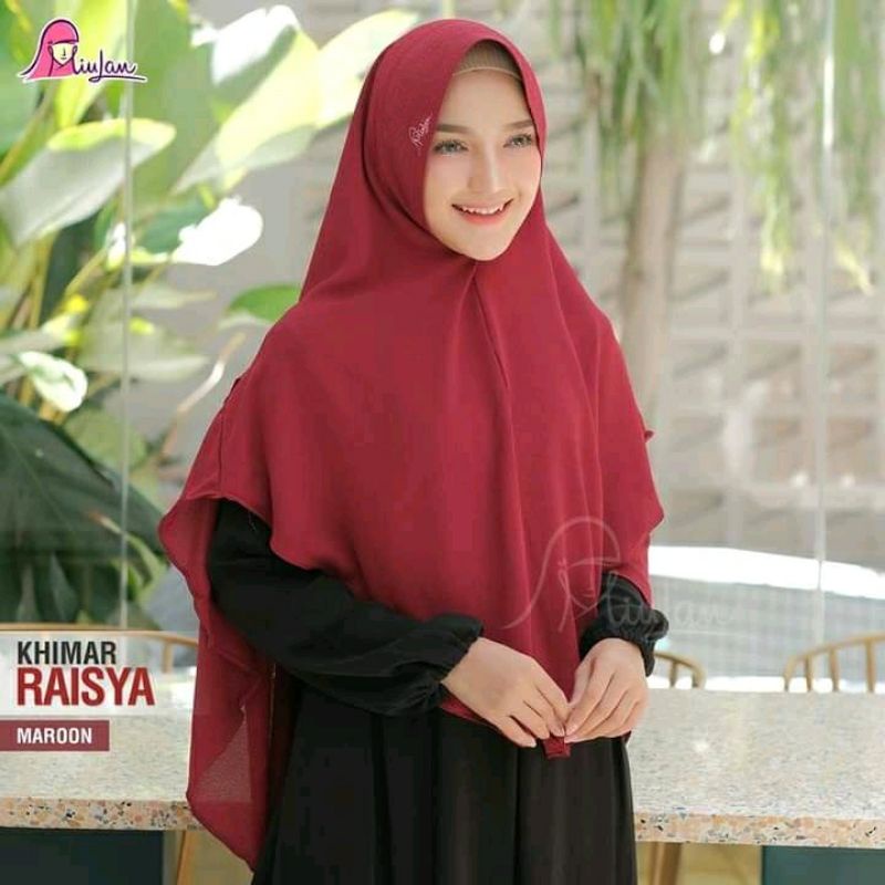 KHIMAR SYARI RAISYA MIULAN HIJAB INSTAN JILBAB CREPPE KONDANGAN MEWAH SOFT PET ANTEM ANTI TEMBEM JUM
