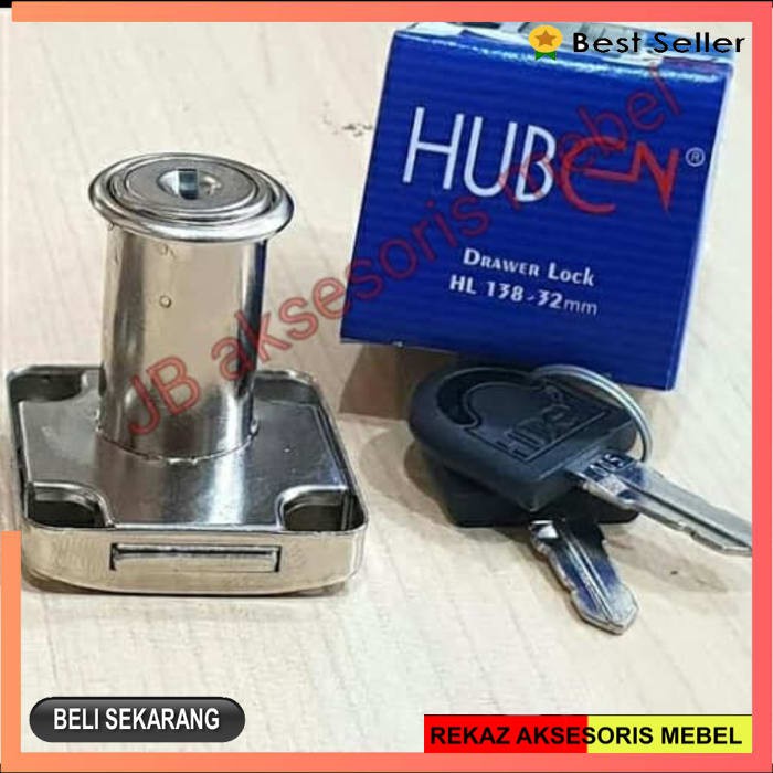 KUNCI LACI PANJANG 32 mm / KUNCI LEMARI PANJANG 3 cm HL 138-32 HUBEN