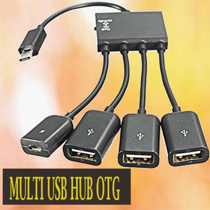 Multifunction kabel Micro USB OTG cabang 4 hp komputer Hub 4 in 1 Data Cable & Charge - M3H4