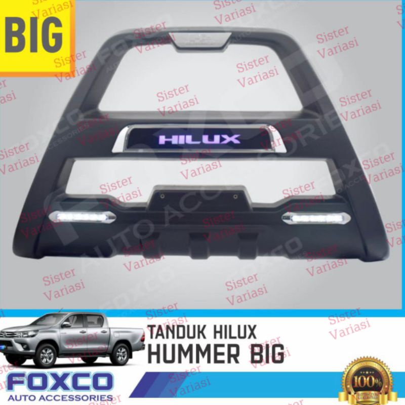 Tanduk Depan Bumper Fortuner Hilux Triton TRD Sportivo 2016 2022  Hummer Led