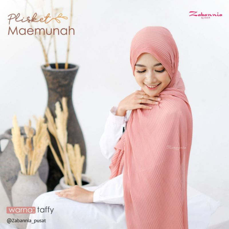 HIJAB PASHMINA PLISKET FULL  MAEMUNAH || ORI ZABANNIA