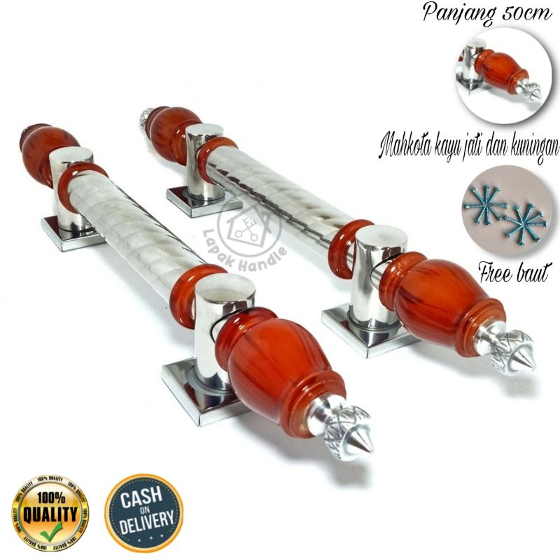 handle pintu rumah 50 cm gagang pintu kayu jati tarikan pintu kupu tarung