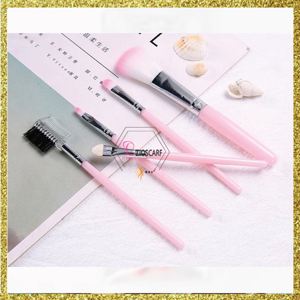 SET BRUSH MAKE UP 5IN1 / SET ALAT MAKE UP IMPORT / SET BRUSH KOSMETIK MX1028 zio