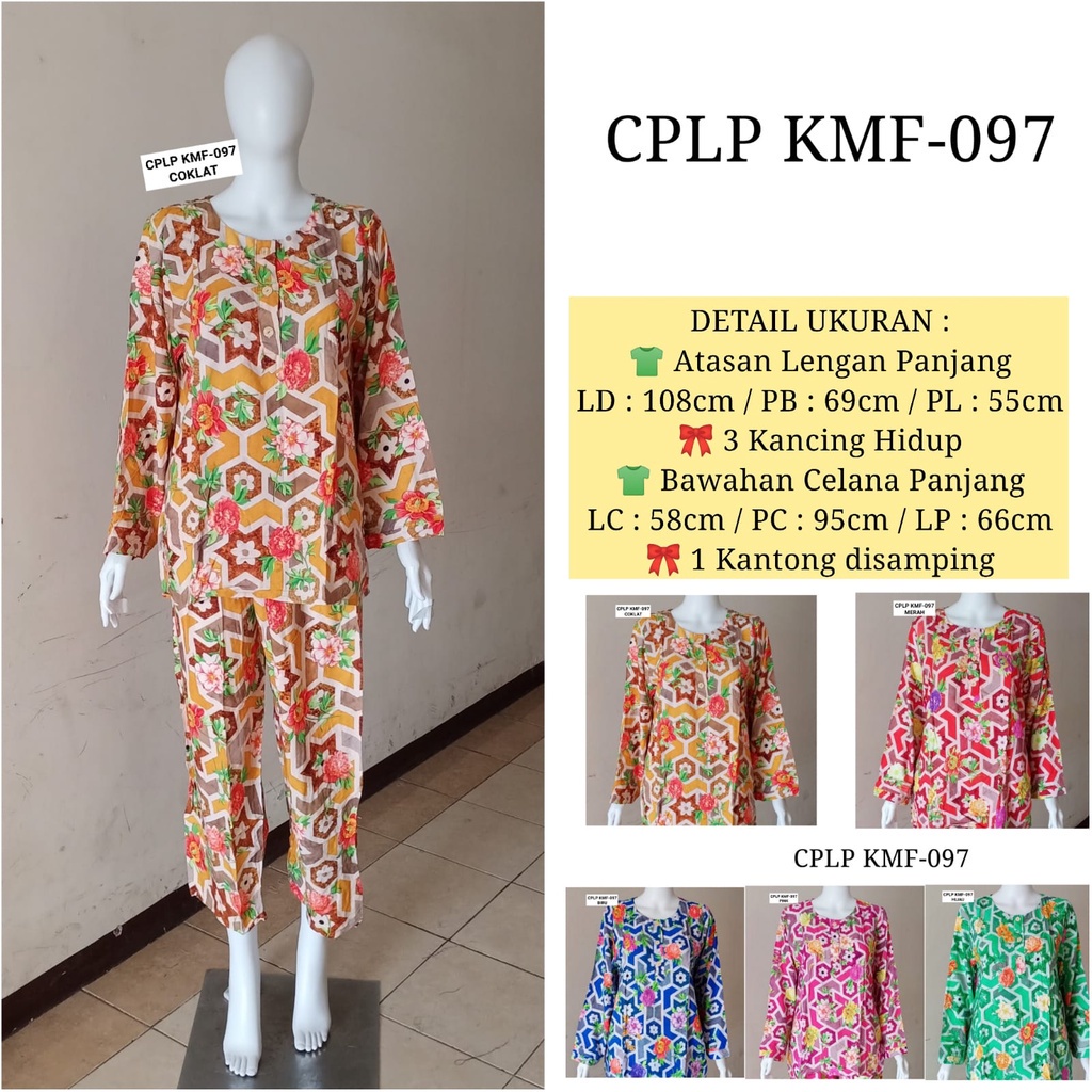 AS2 Setelan Lengan Panjang Batik Kudamas CPLP LD 108cm KMF-097