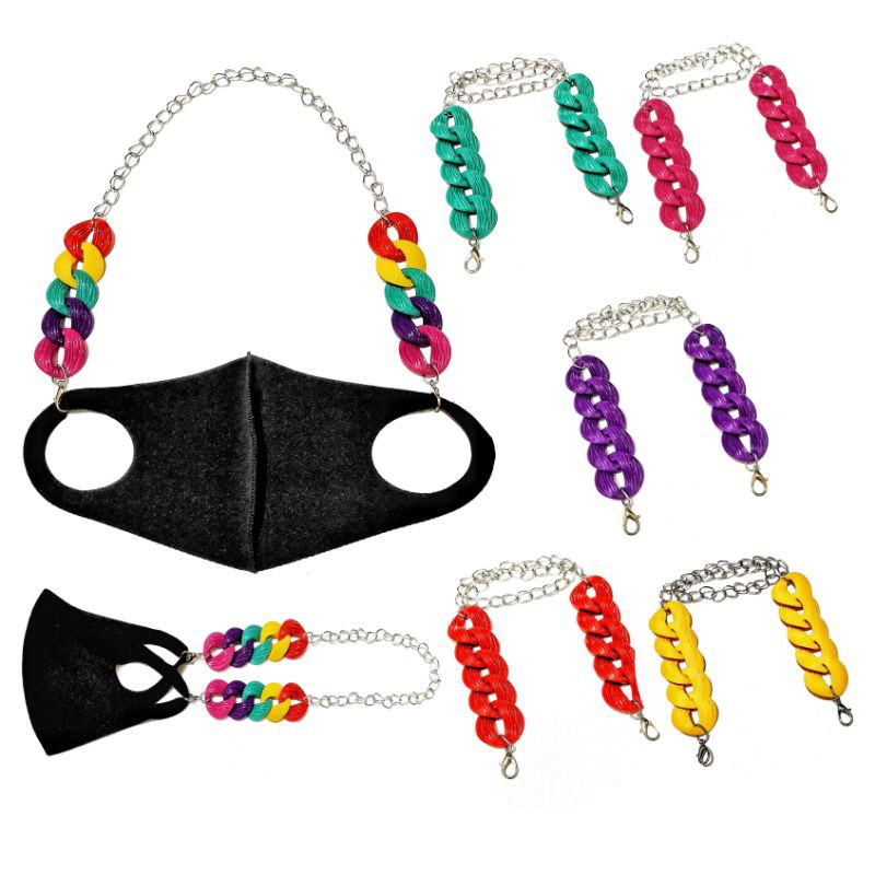 Kalung Gantungan Masker Strap Chic Mixed Colorful Pop Beads Chain Series Rantai Mote Candy