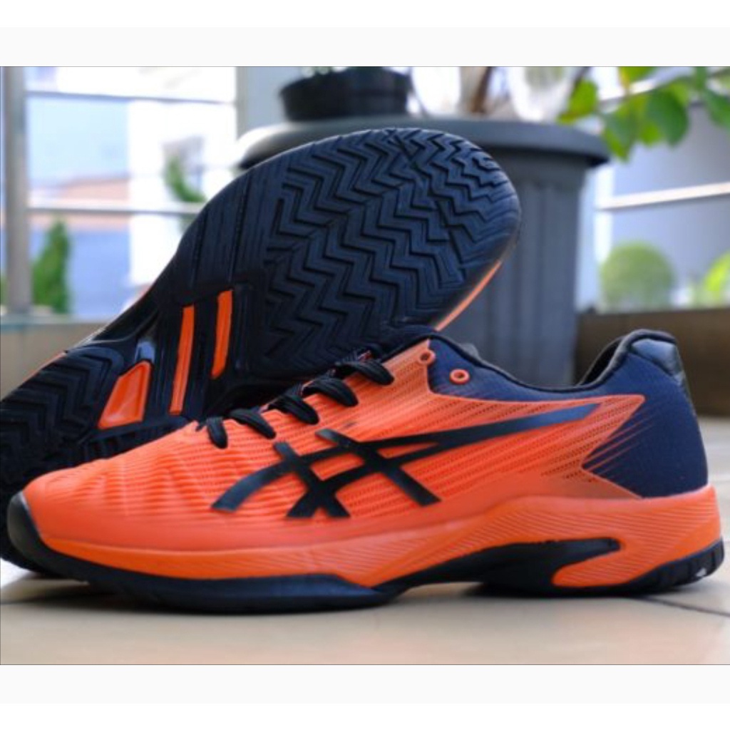 (BAYAR DITEMPAT) FS SEPATU OLAHRAGA TENIS ASICS SOLUTION SPEED FF ORANGE PREMIUM VIETNAM IMPORT MURA