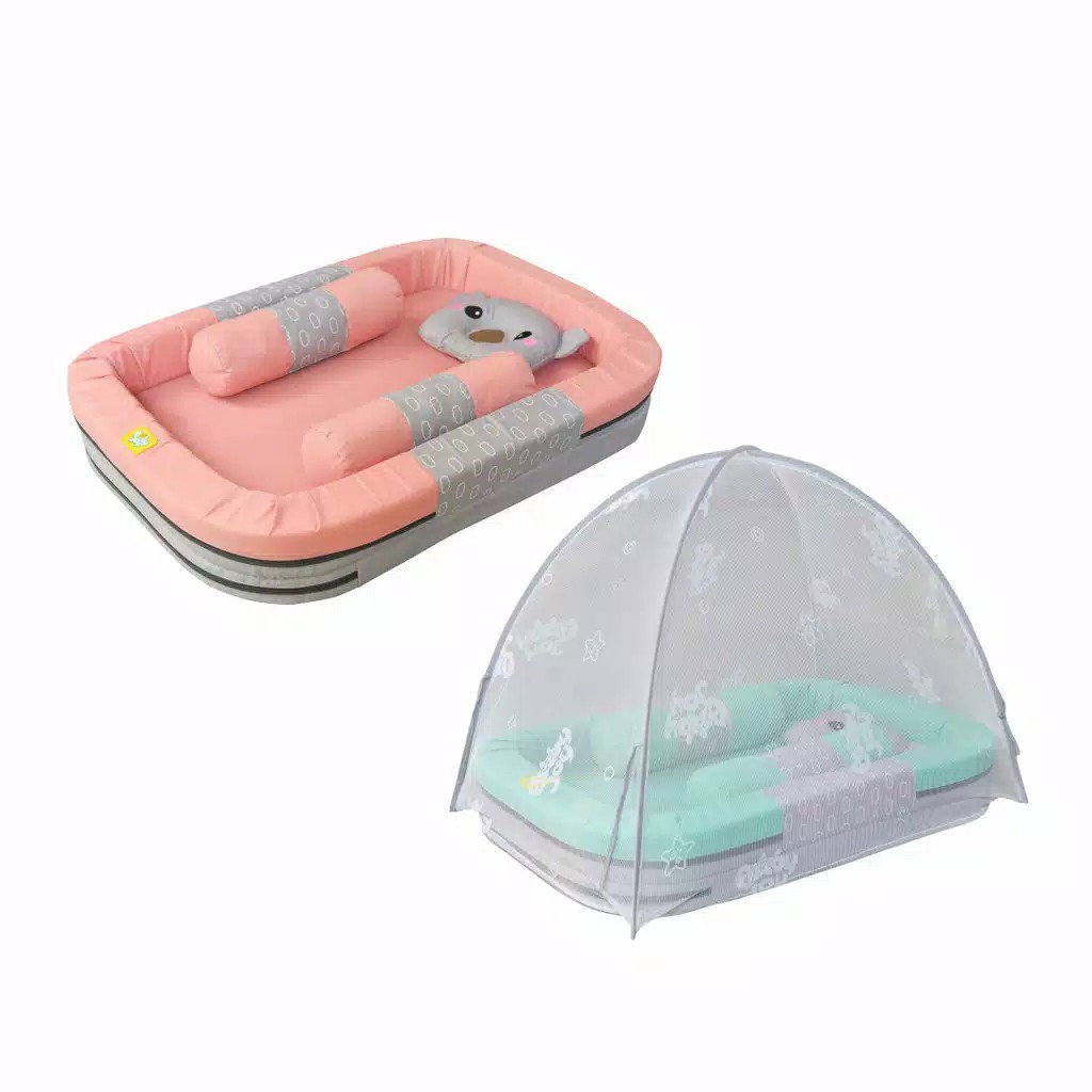  KASUR BABY JOY - KASUR BAYI KOLAM + KELAMBU  BISA DILEPAS - KOKOA BJK4012 - DESAIN LUCU-1