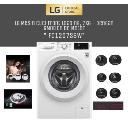 LG Mesin Cuci Front Loading 7 Kg Inverter FC1207S5W Smart ThinQ FC1207