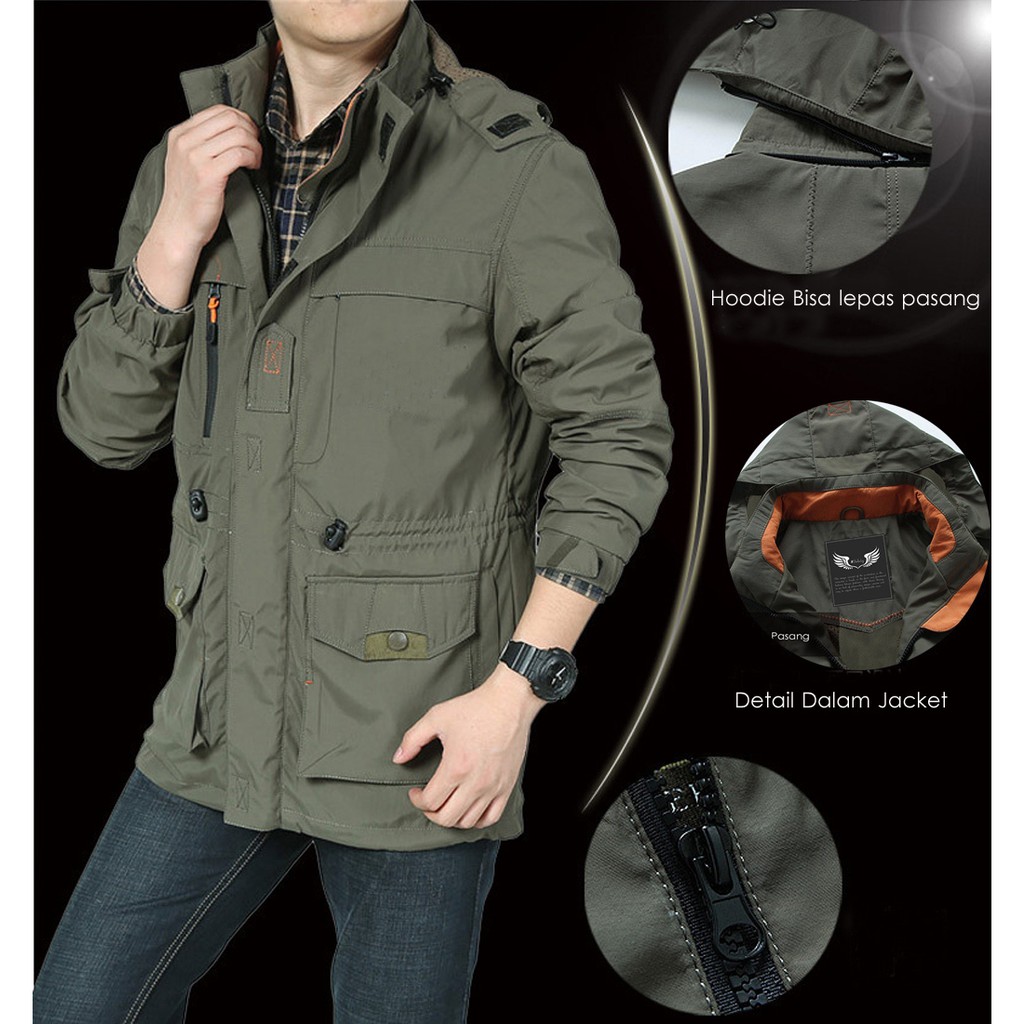 Jaket Parka Jeep Hijau Army Tersedia 2 Warna Bahan Jaket Gunung Promo