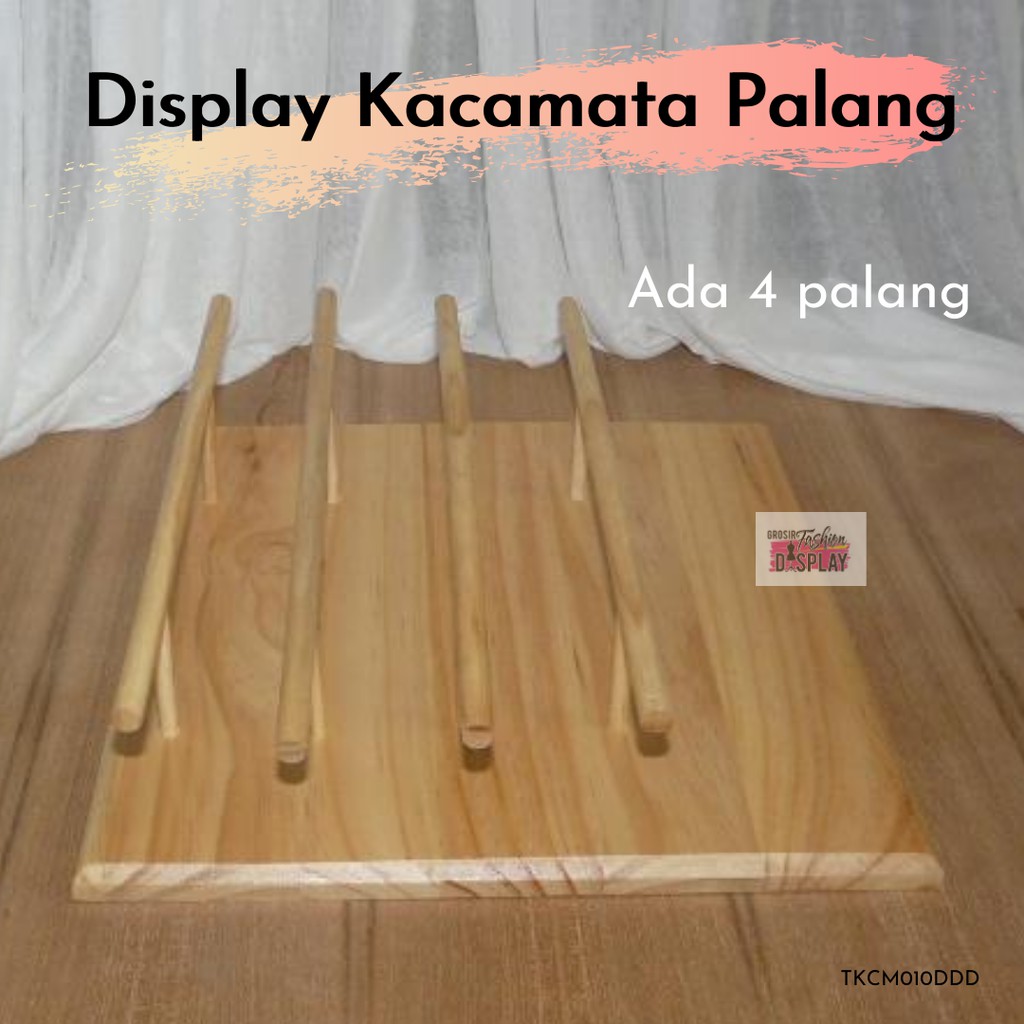 Display Kacamata Kayu Premium Palang 4 Susun Stand Rak Tempat Pajangan Kacamata Unik (BH)