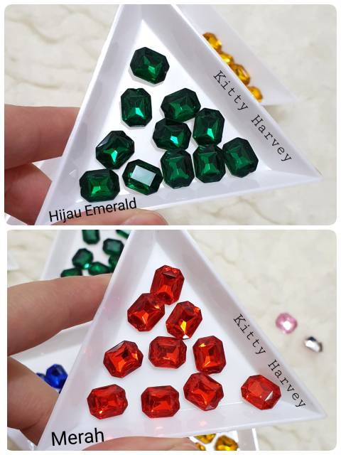 Mini Square Crystal 8mm × 10mm | Bahan Tasbih Digital