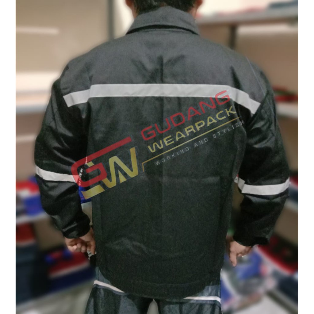 Gudang Wearpack - Baju Kerja Seragam Proyek Warna Hitam Polos