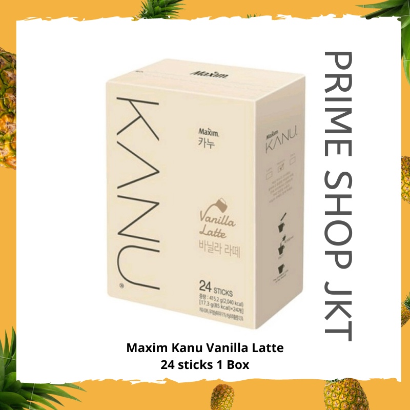 

Maxim Kanu Vanilla Latte 1 box isi 24 sticks Kopi Instan Vanila Korea