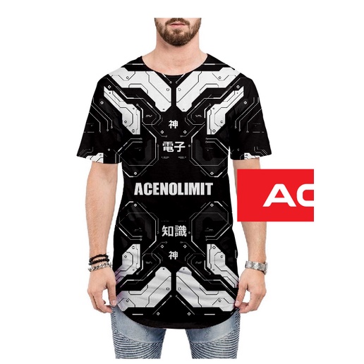 baju kaos longline motif terbaru pria