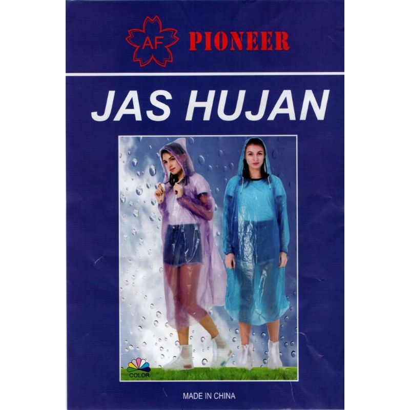 JAS HUJAN PLASTIK PREMIUM, TEBAL! Kualitas TERBAIK, karet di lengan dan leher!Disposable Raincoat