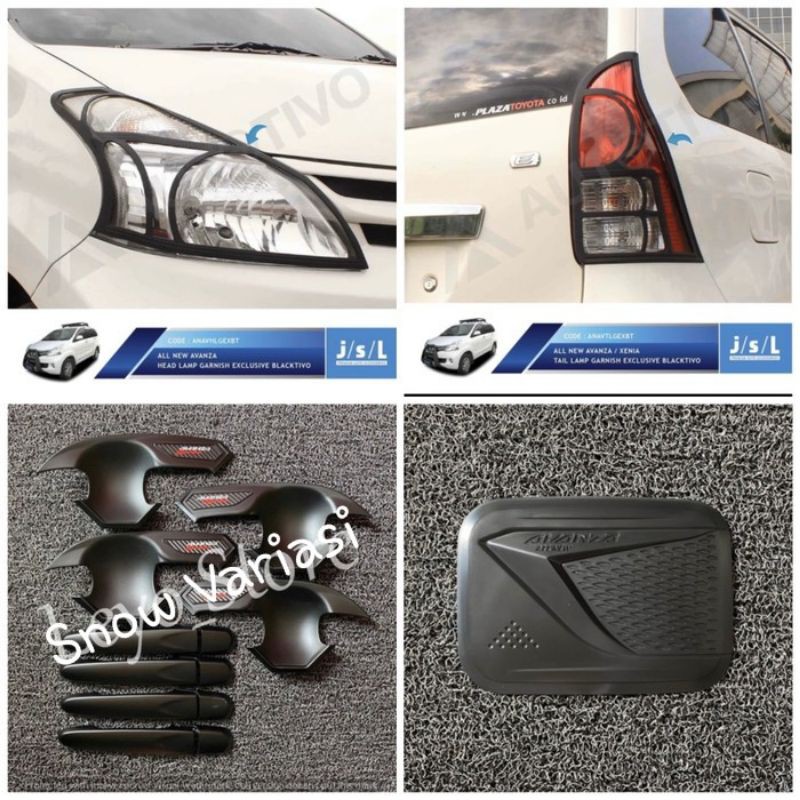 Paket Garnish Outer Handle Tank Cover All New Avanza 2012 hitam black