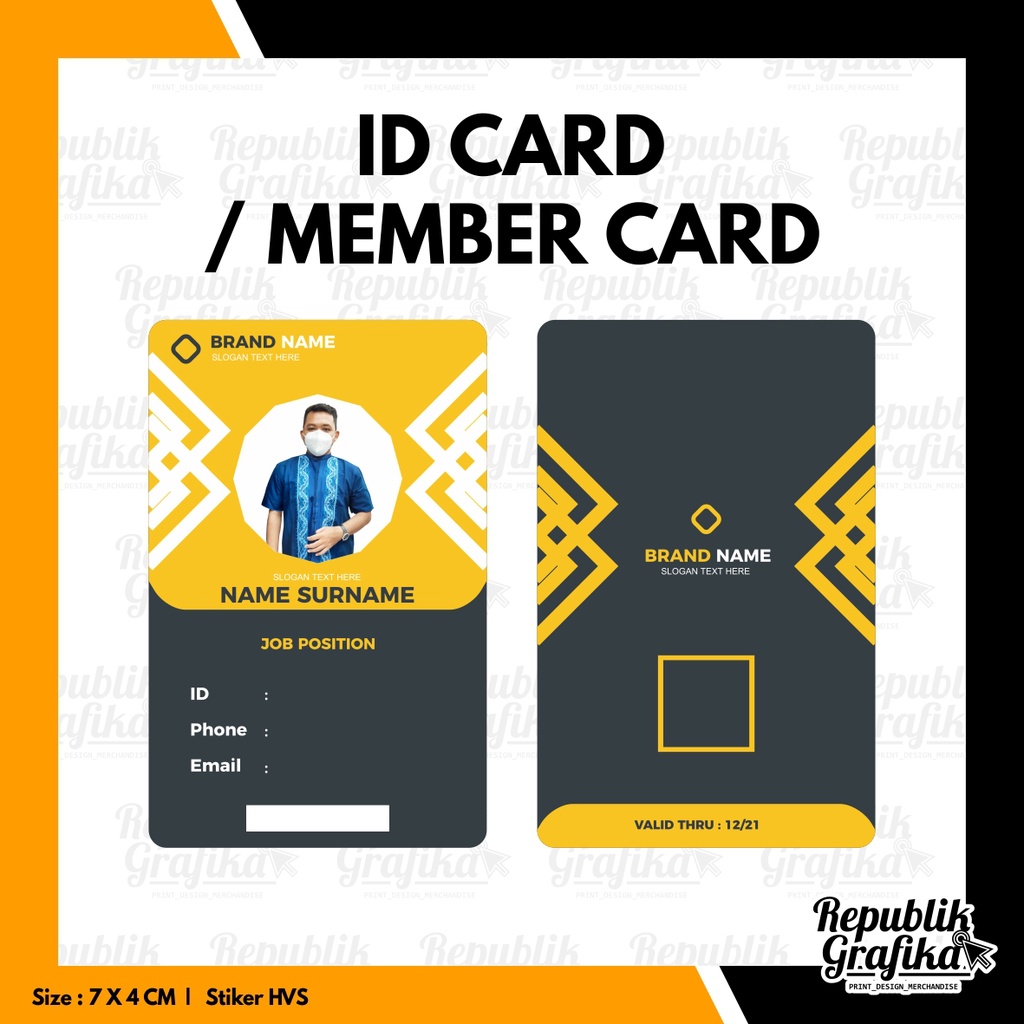 

(TEBAL 780 mic) Cetak ID Card PVC Premium Kartu Member / Kartu Anggota Pelajar Tanpa Minim Order