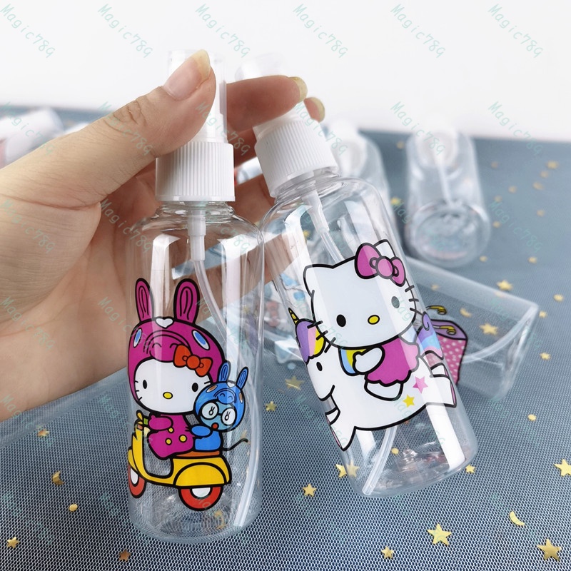 Magic789 100ML Cartoon Spray Bottle Red Hello Kitty Travel Size Bottles Refillable Container for Cosmetic