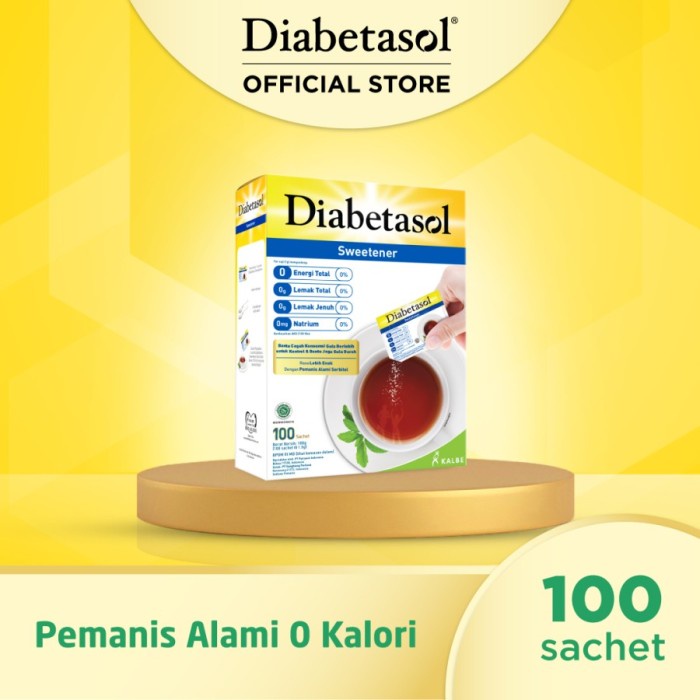 Diabetasol Sweetener 100 x 1 gr (Sachet) / Gula Pasir Diabetasol