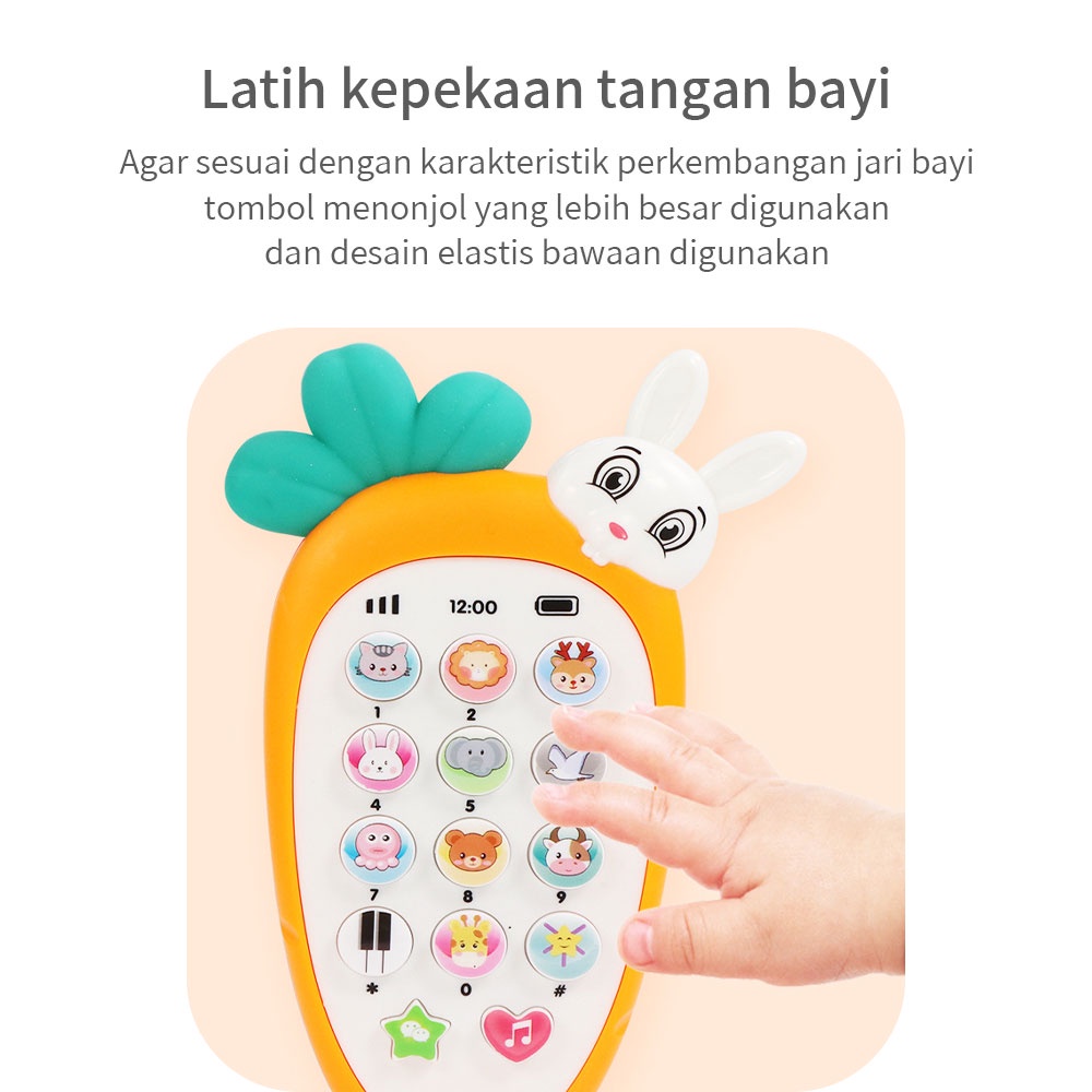 Mumystation Mainan Handphone bayi /Telepon Pendidikan Awal dengan Lampu Musik