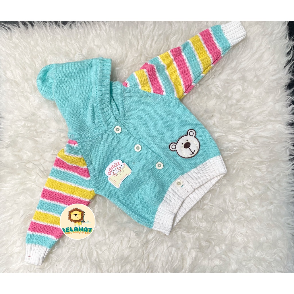 Jaket Bayi Rajut Onnea Warna Topi Laki Perempuan-34