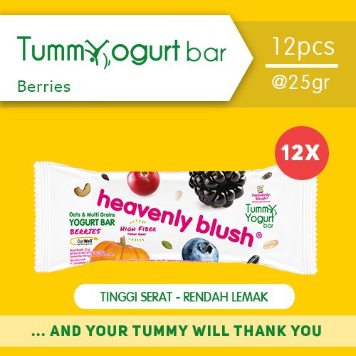 

Heavenly Blush Tummy Yogurt Bar Berries [12 Pcs x 25Gr]