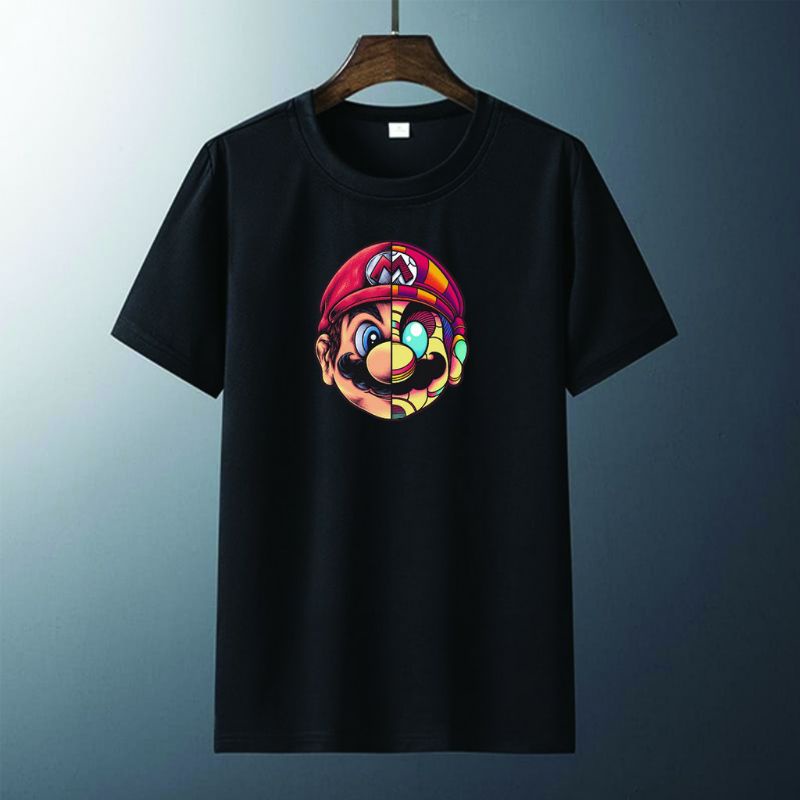 Kaos pria Distro Baju kaos pria wanita super mario atasan pria lengan pendek kaos katun pria wanita dewasa original