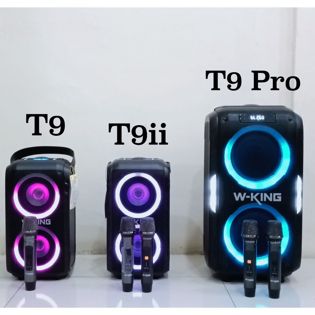 WKING T9 Pro 2 MIC Speaker Bluetooth Karaoke W King Portable Wireless Party Box Speker Aksesoris Handphone HP OCEANMART OCEAN MART