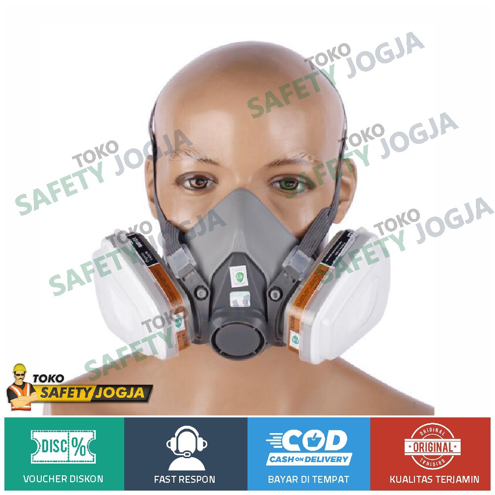 MASKER GAS RESPIRATOR SICCO HALF FACE 6200 + FILTER CATRIDE