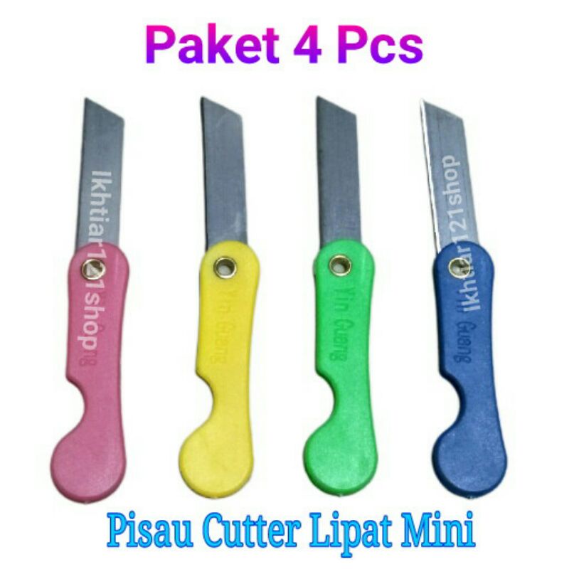 Paket 4 Pcs Pisau Cutter Kecil Lipat Super Tajam