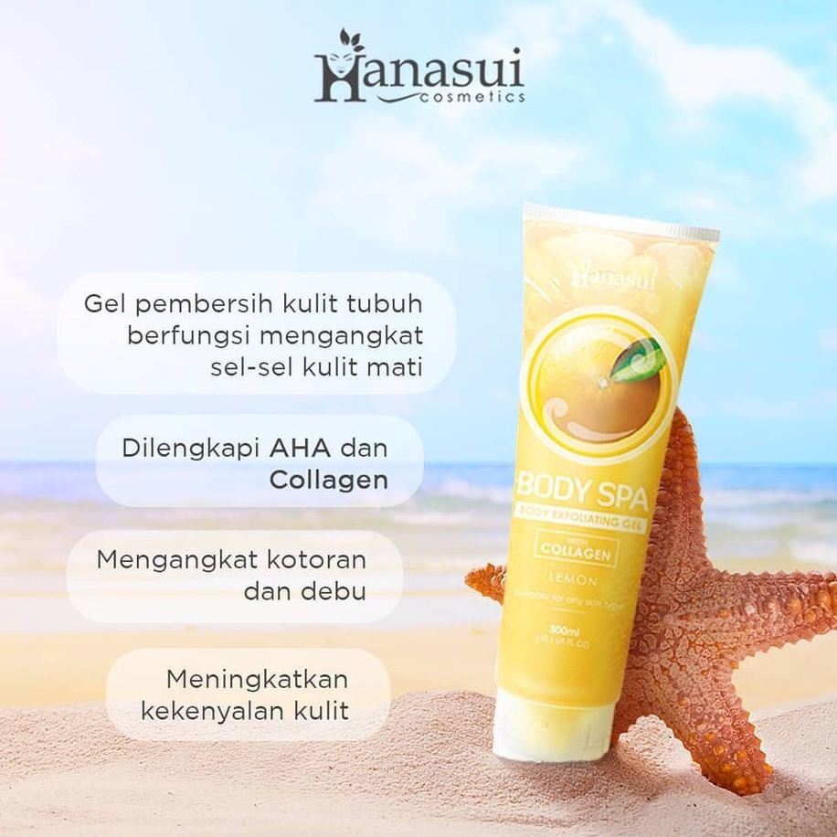 Hanasui (BPOM) Body Spa Exfoliating Gel 300ml-gel perontok daki bolot (VALENSIA)