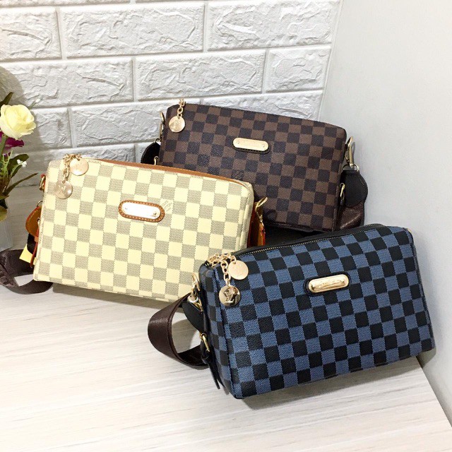 TAS WANITA LV SELEMPANG KARDASHIAN DEWI REKA 2RUANG SUPER TAS WANITA IMPORT BEST SELLER TERMURAH