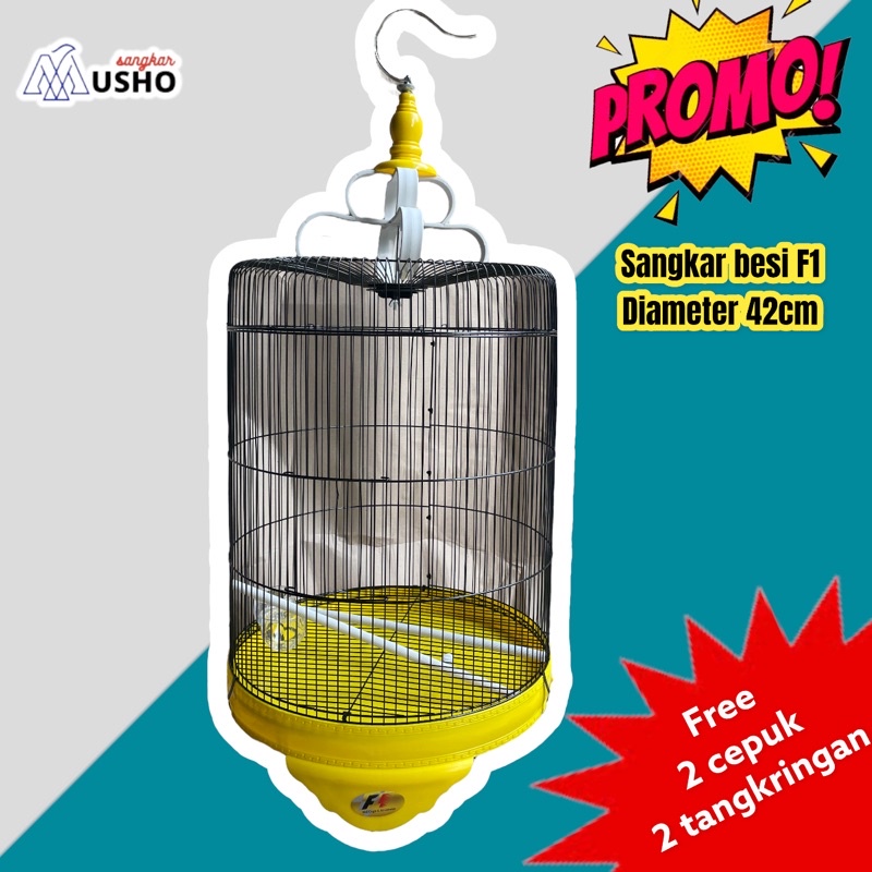 SANGKAR BESI JUMBO F1 UKURAN 42cm / SANGKAR KANDANG BESI JUMBO BEST DIAMETER 42cm UNTUK BURUNG JALAK