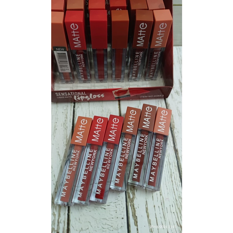 6 pcs / LIPGLOSS MATTE Maybelline 6088 / Lipcream Matte SENSATIONAL