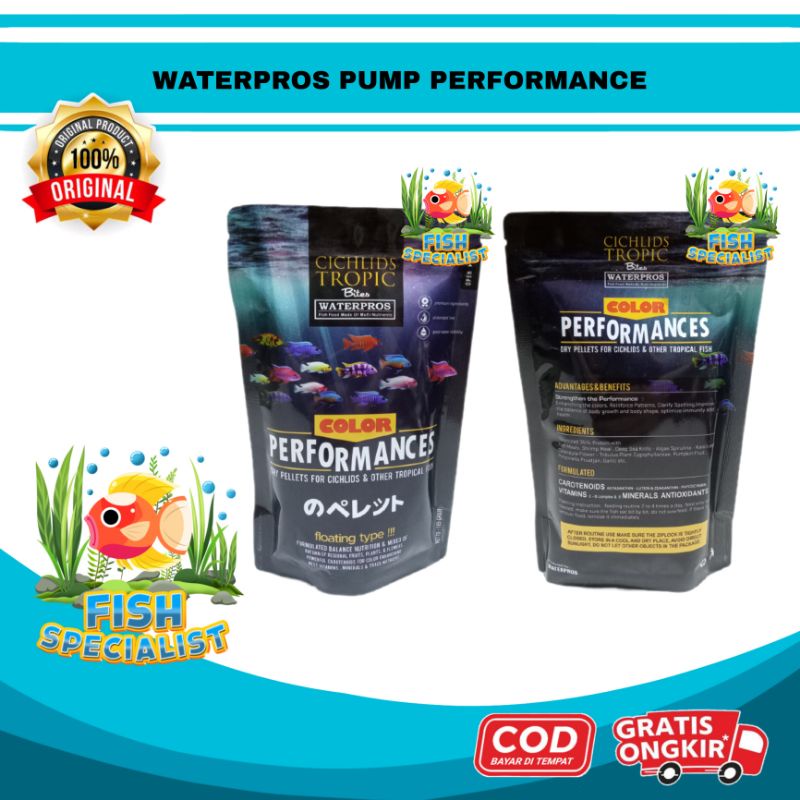 WATERPROS PUMP PERFORMANCE RAPID COLORS PAKAN PELET IKAN CICHILD
