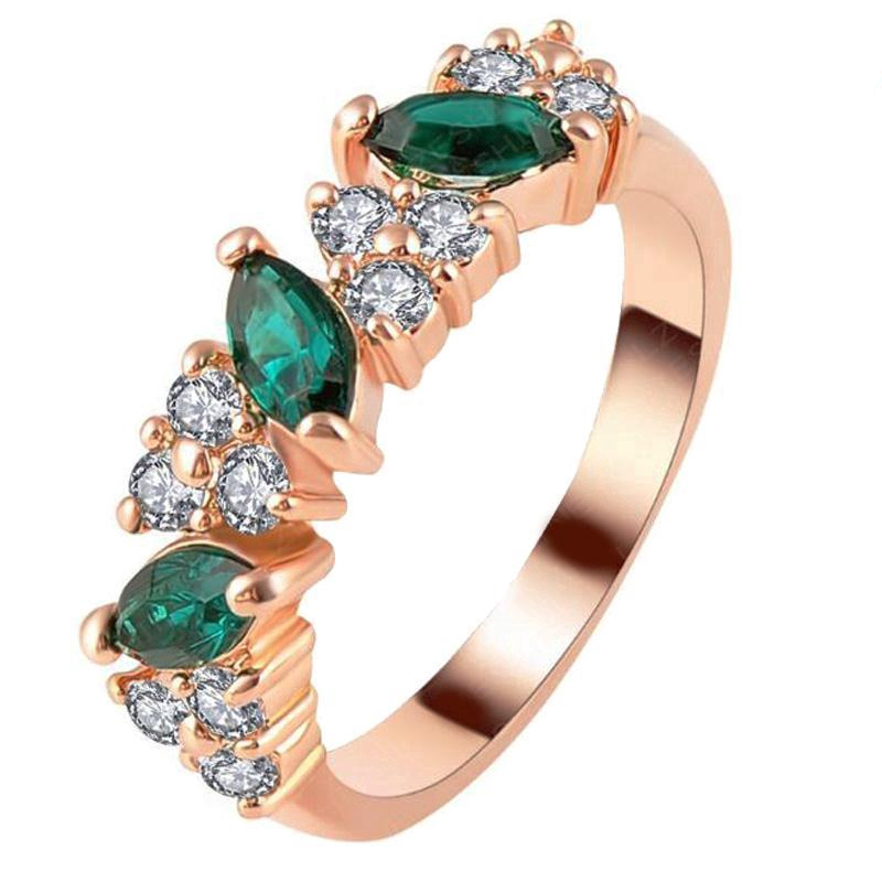 Retro sweet emerald fashion new glitter diamond ring i women E01