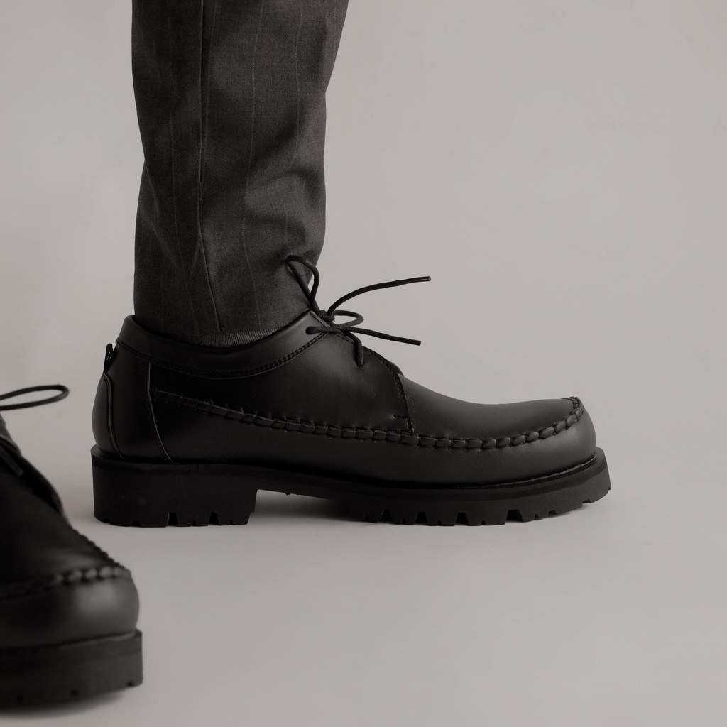 Debonaire - 012 Black | Sepatu Casual Formal Pantopel Chunky Ori Sporty Pria Cowok Footwear | NVR Navara FORIND