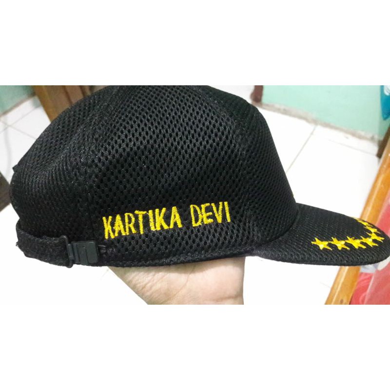 topi doubelmess custom logo nama  topi double mes pake nama logo