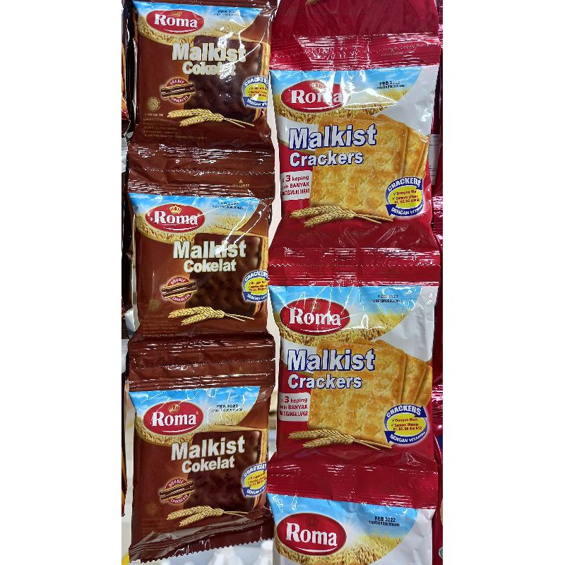 Roma Malkist Crackers Sachet Original / Coklat 21g