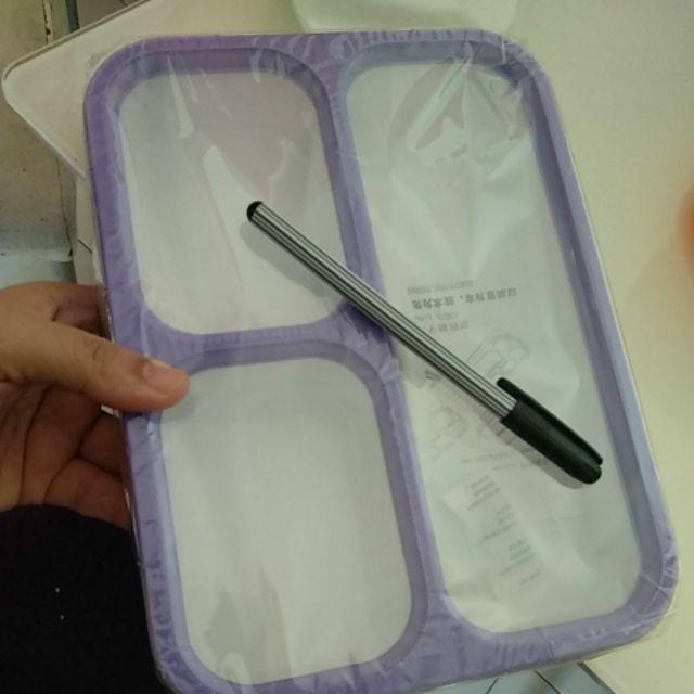 Ready 6 Warna..yooyee Lunch Box Kotak Makan Bekal 3 Sekat Anti Tumpah