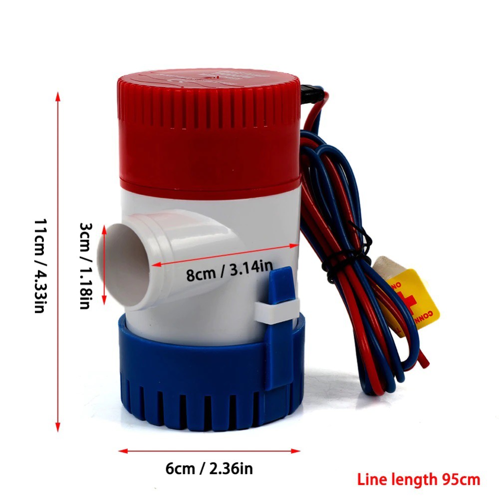 Pompa air celup Bilge pump 1100GPH CH8028 DC 12V submersible pump mini serbaguna