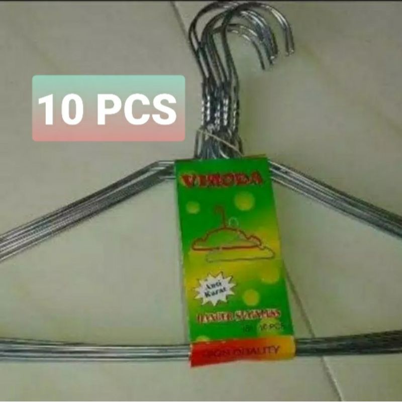 Gantungan , Jemuran  , 10 PCS , Gantungan Baju kawat , Hanger Baju Laundry