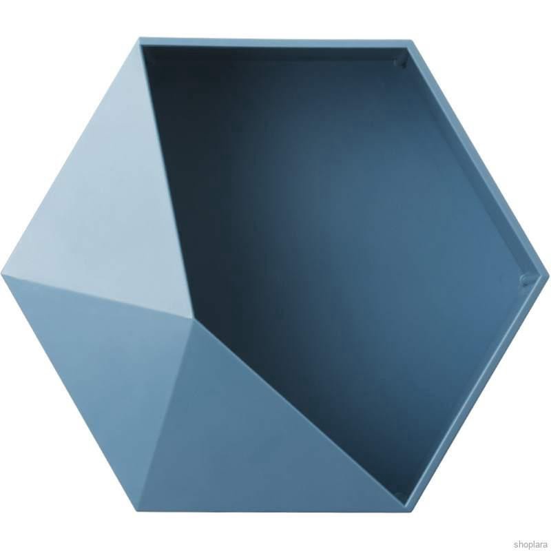 INFY - R353 KOTAK PENYIMPANAN HEXAGONAL GEOMETRIS GAYA NORDIC RAK GANTUNG DINDING UNTUK DEKORASI