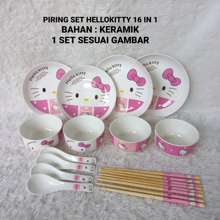 PIRING SET HELLO KITTY / PIRING MELAMIN HELLO KITTY  / SET PIRING MELAMIN HELLO KITTY
