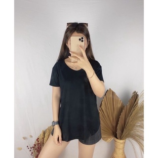 Baju Atasan Kaos Polos Belah Pendek Blus Wanita Spandex Rayon